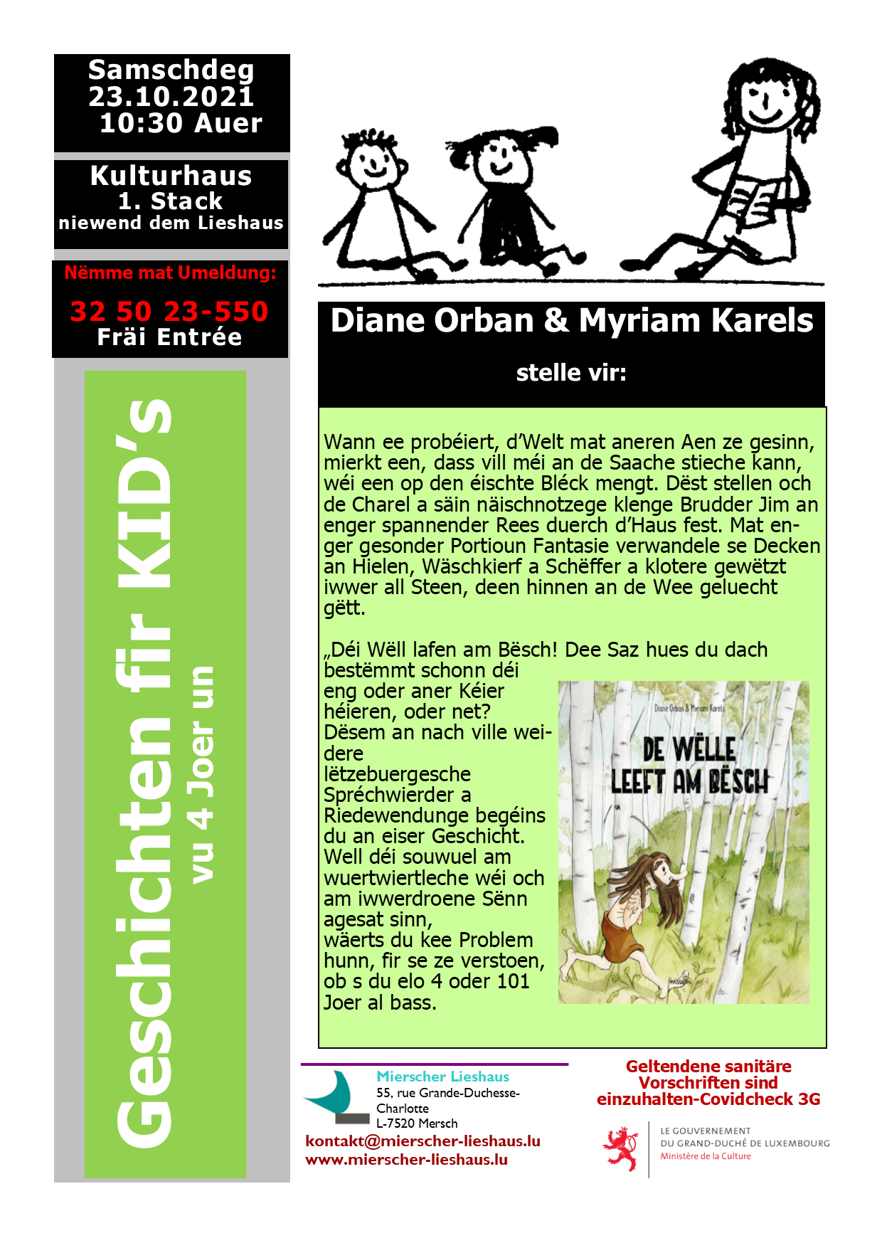 Geschichten für KIDS - "De Wëlle leeft am Bësch" mam Diane Orban & Myriam Karels