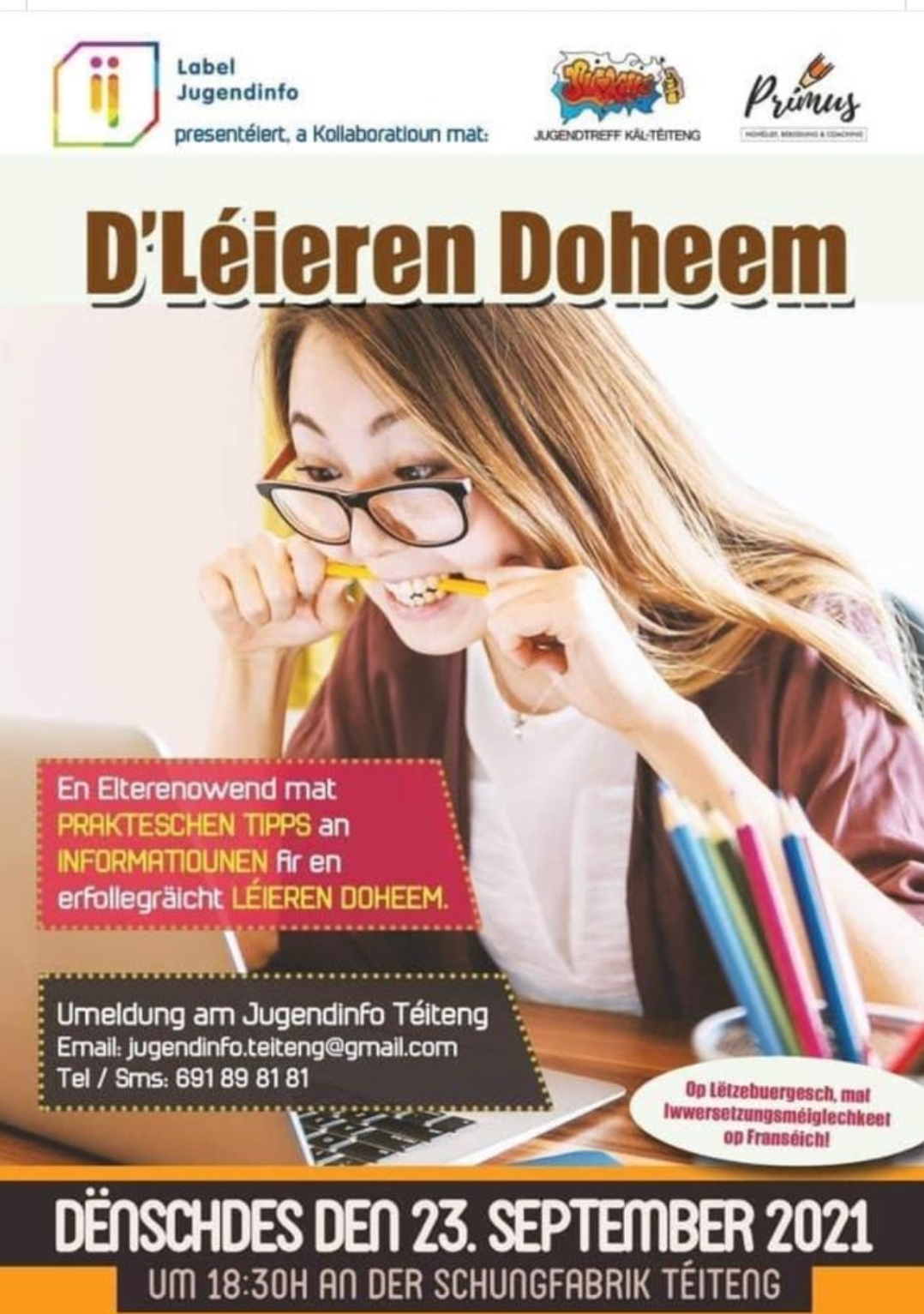 D'Léieren doheem Org: Jugendinfo Téiteng